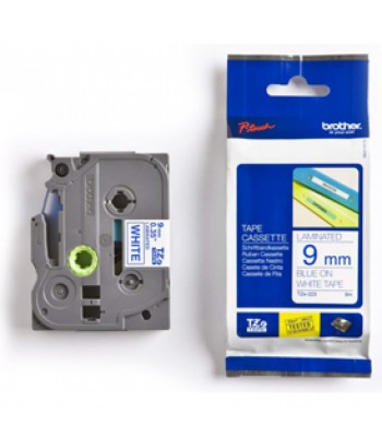 Brother Genuine TZe-223 Labelling Tape – Blue on White, 9mm wide, 8m long