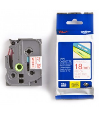 Brother Genuine TZe-242 Labelling Tape – Red on White, 18mm wide, 8m long