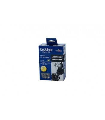 Brother Genuine LC38BK Black Ink Cartridge - Twin pack - 300 pages each