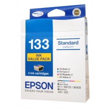 Epson Genuine No.133 Ink Value Pack B/C/M/Y - 255 pages B and 300 Pages CMY - (Out of stock)