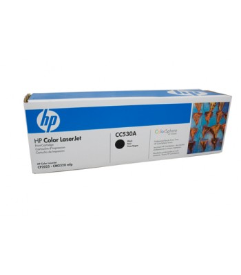 HP Genuine 304A Black Toner Cartridge (CC530A) - 3,500 pages 