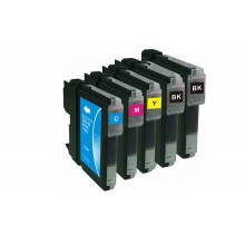 Compatible Brother LC37/57 2xB + C/M/Y Ink Cartridges (5 Inks)